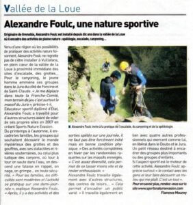 Présentation de ma structure SportsNatureEvasion avec le titre "Alexandre Foulc, une nature sportive !"